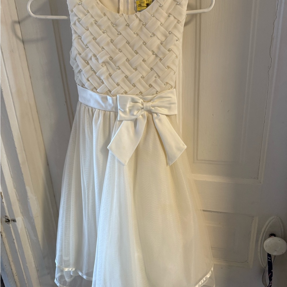 Cartier Kids Dress in White with Pearl Accents